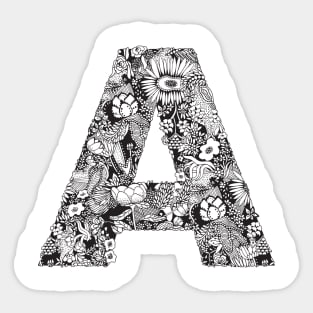 Floral Letter A Sticker